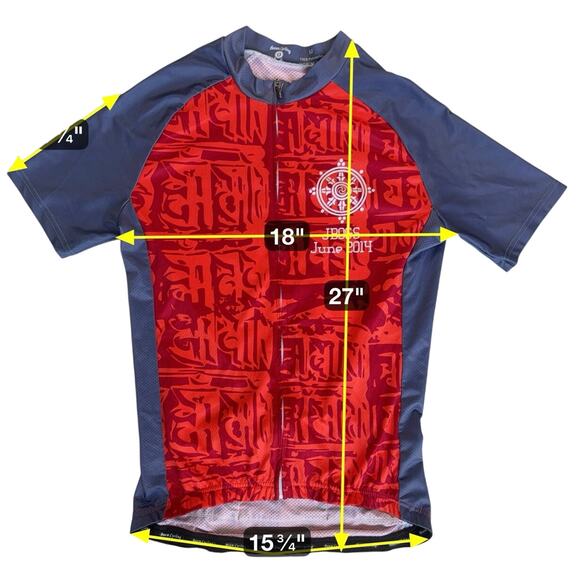 Boom Mens Cycling Jersey Shirt Medium Red Gray Zip Pockets Mekong Athleticwear‎ - Picture 5 of 11